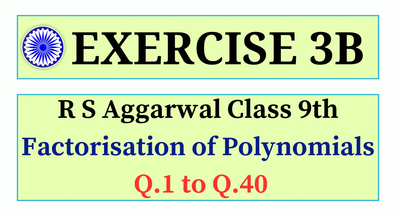 Exercise 3B RS Aggarwal Class 9