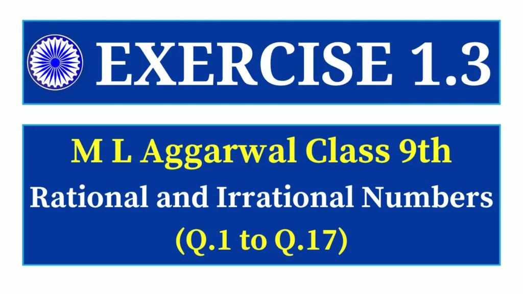 Exercise 1.3 ML Aggarwal Class 9